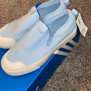 Blue slide in adidas